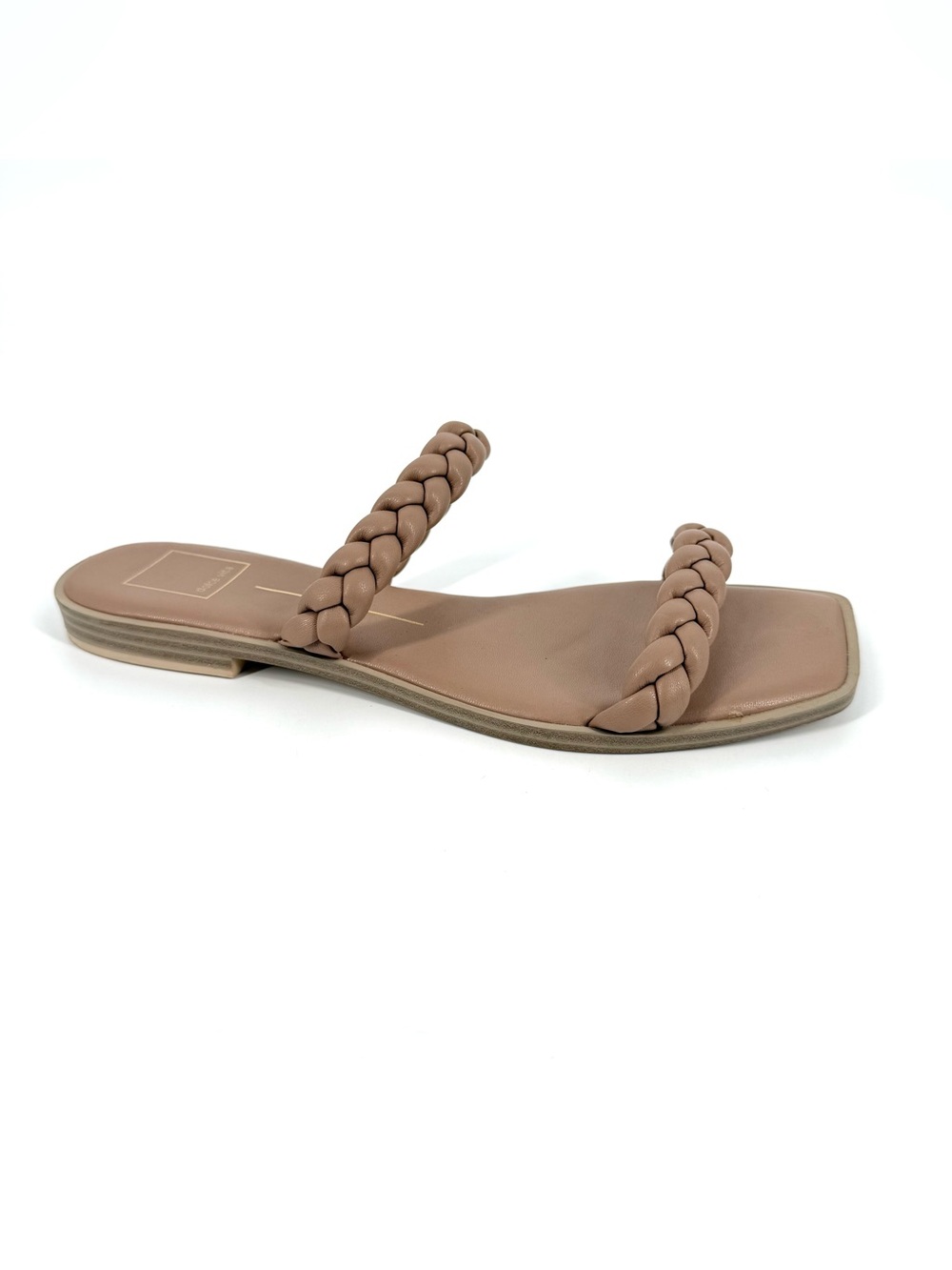 Dolce Vita Slide Sandals Womens Size 9 Beige Braided Double Strap Flat Casual